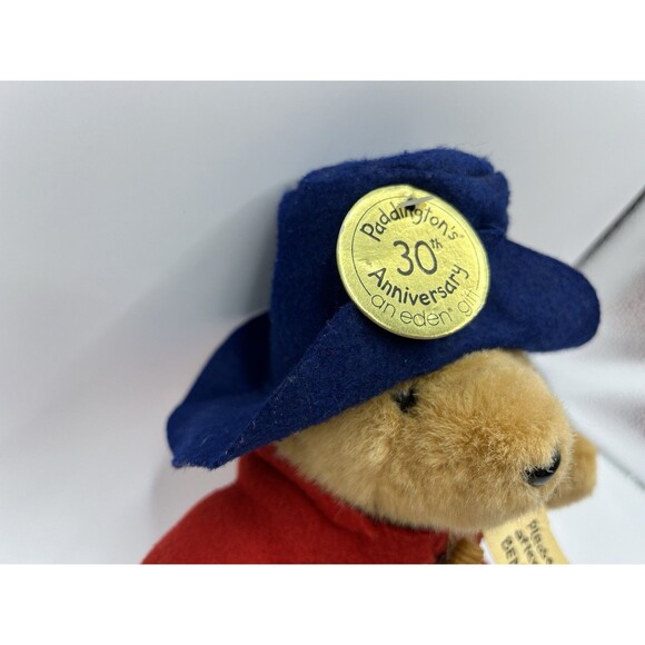 Vintage Eden Paddington Bear Plush Toy Doll w Tag Red Coat 1988 Stuffed Animal - Picture 4 of 16